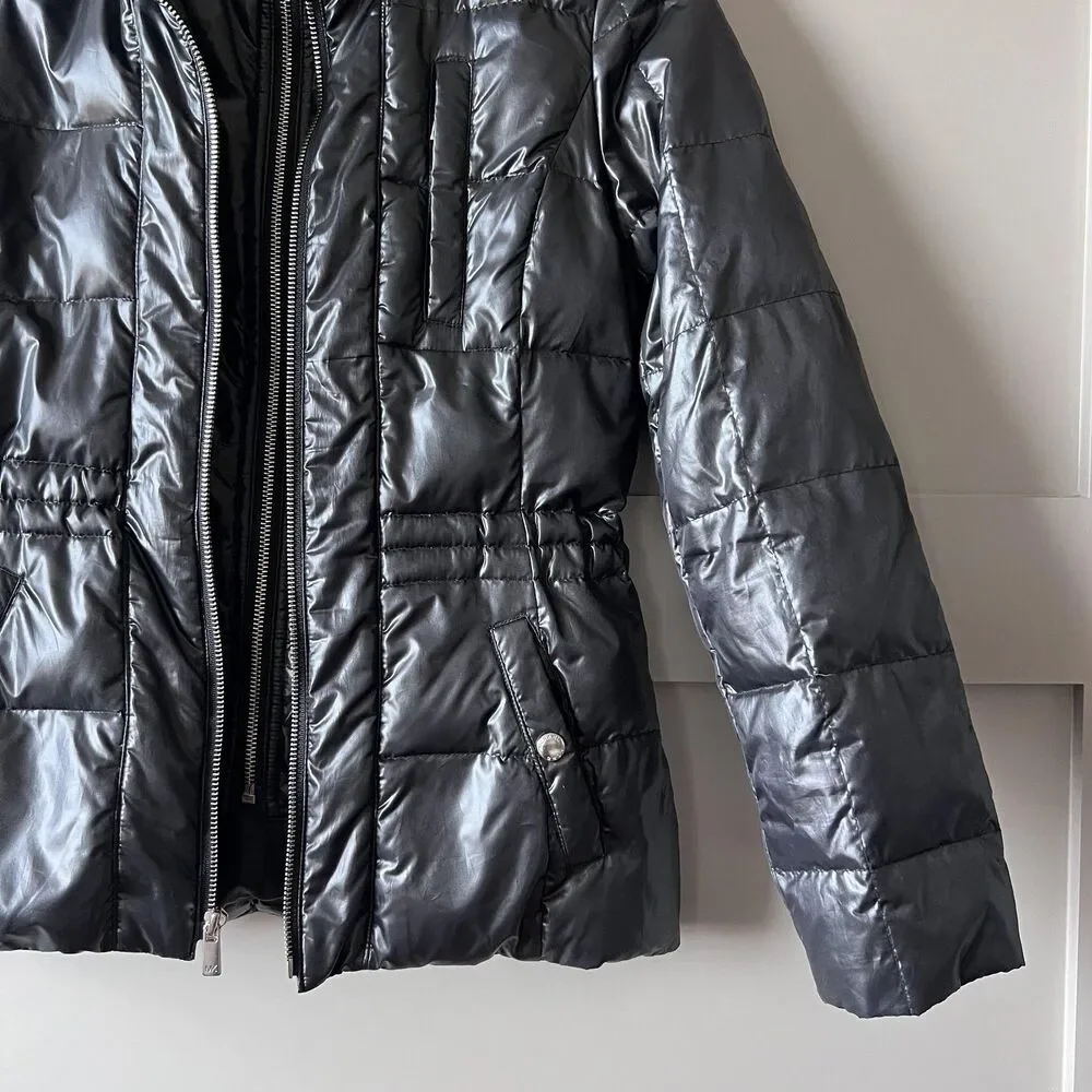 Michael‎ Michael Kors Jacket Womens Petite Petite Black Puffer Quilted Down Coat